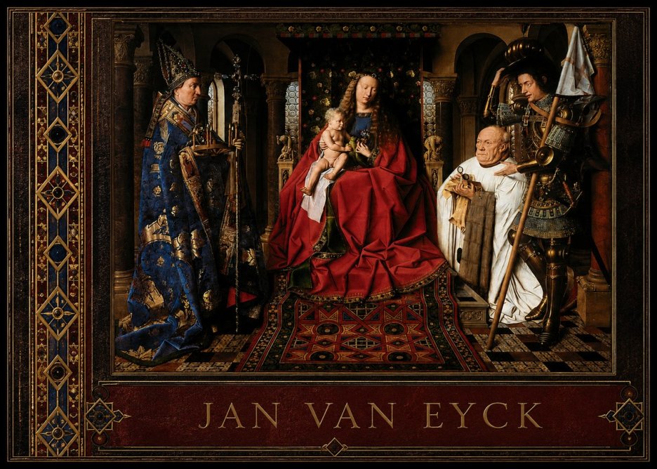 Jan van Eyck The Virgin and Child with Canon Van Der Paele No2 - Juliste