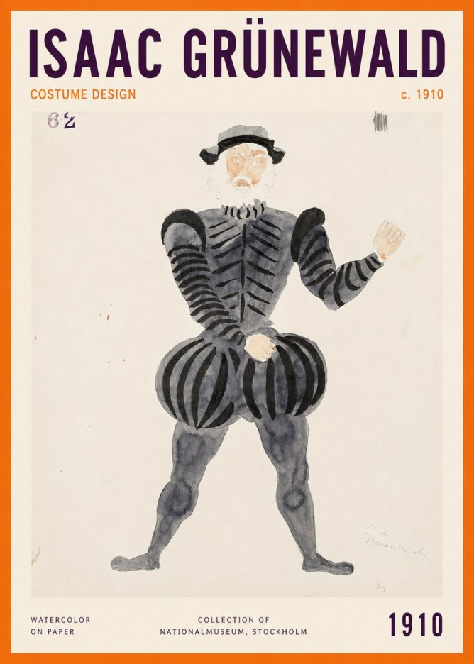 Isaac Grünewald Costume Design C. 1910 No2 - Juliste