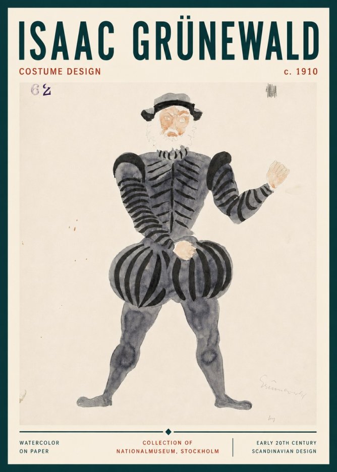Isaac Grünewald Costume Design C. 1910 No3 - Juliste