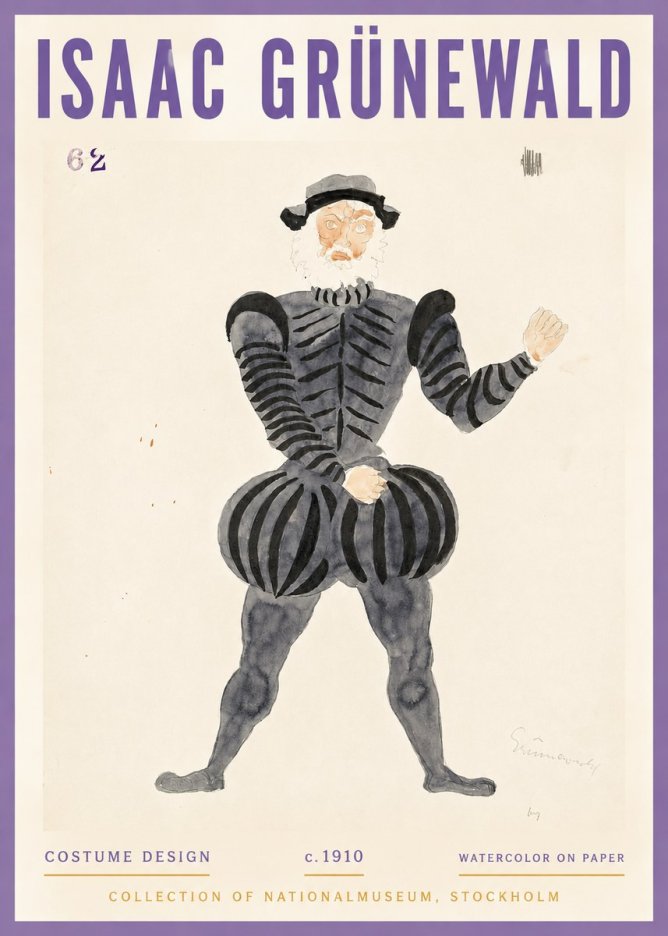 Isaac Grünewald Costume Design C. 1910 No4 - Juliste