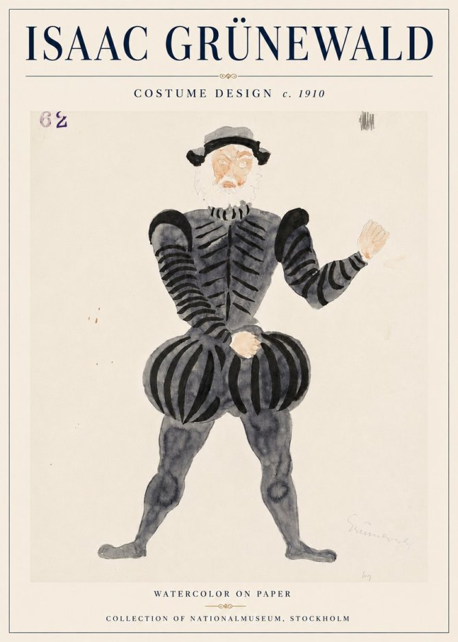 Isaac Grünewald Costume Design C. 1910 No6 - Juliste