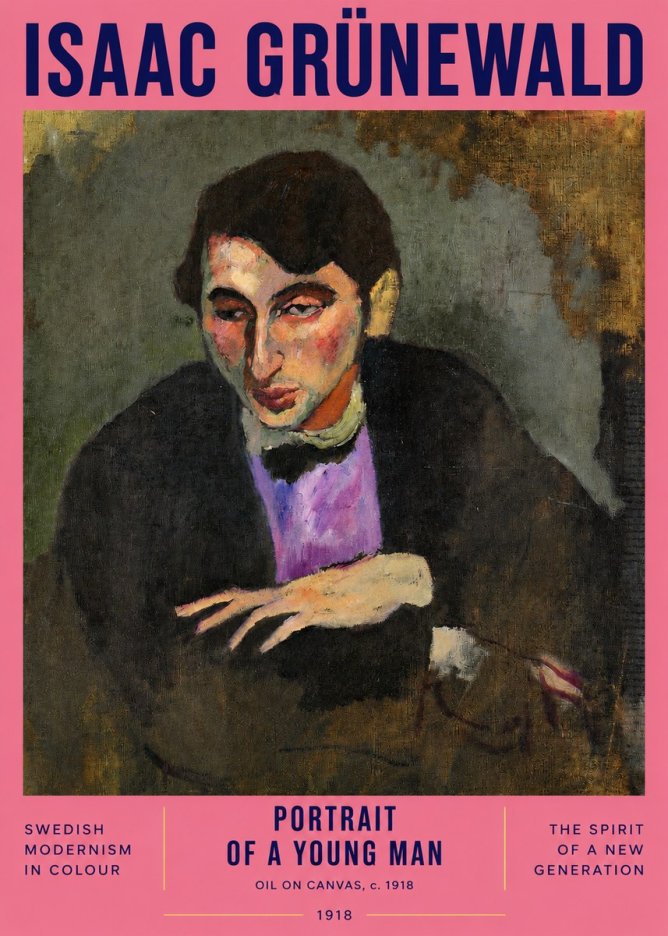 Isaac Grünewald Portrait of a Young Man No2 - Juliste