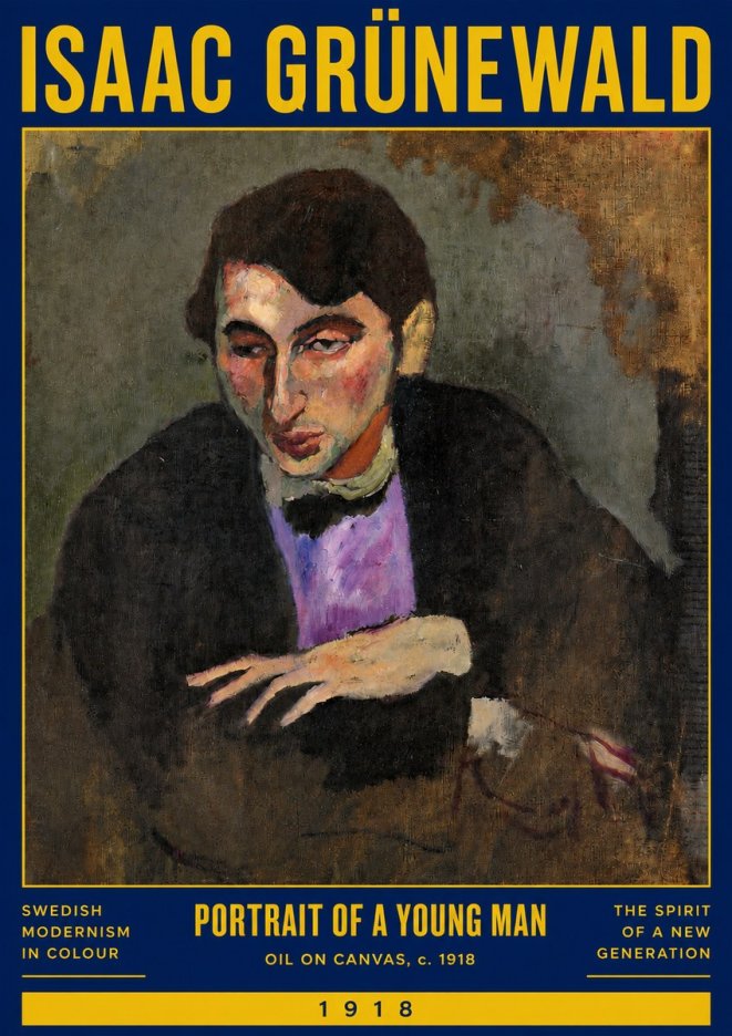 Isaac Grünewald Portrait of a Young Man No3 - Juliste