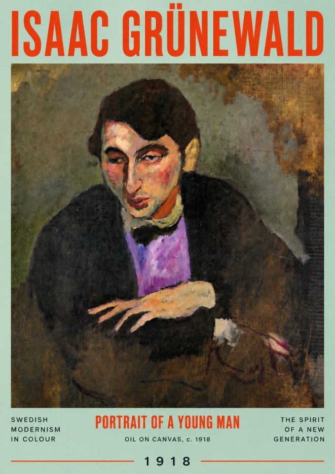 Isaac Grünewald Portrait of a Young Man No4 - Juliste