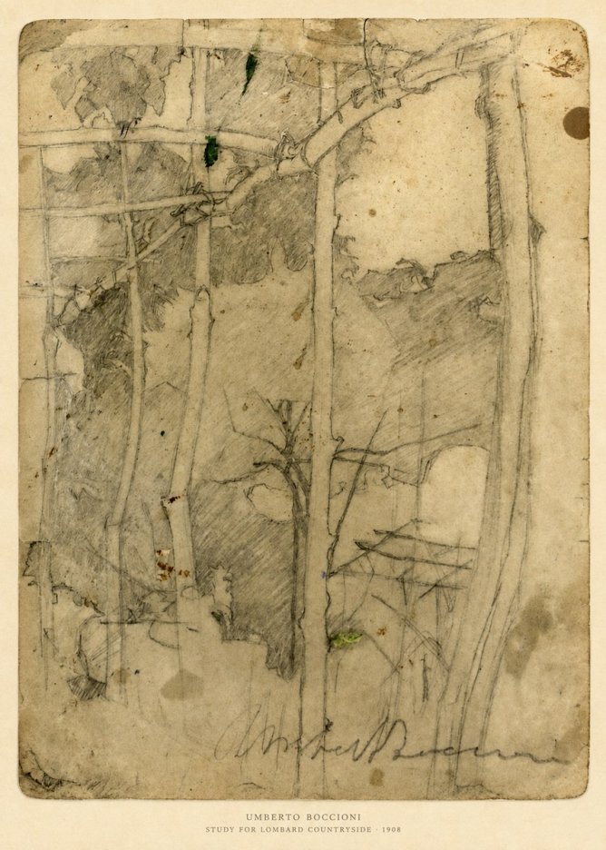 Umberto Boccioni Study for Lombard Countryside No6 - Juliste