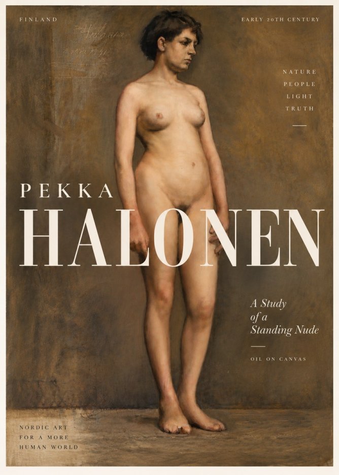 Pekka Halonen A Study of a Standing Nude No4 - Juliste