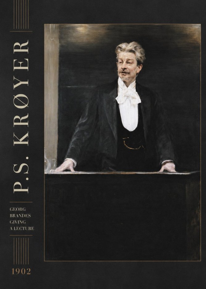 P.S. Krøyer Georg Brandes Giving a Lecture No2 - Juliste