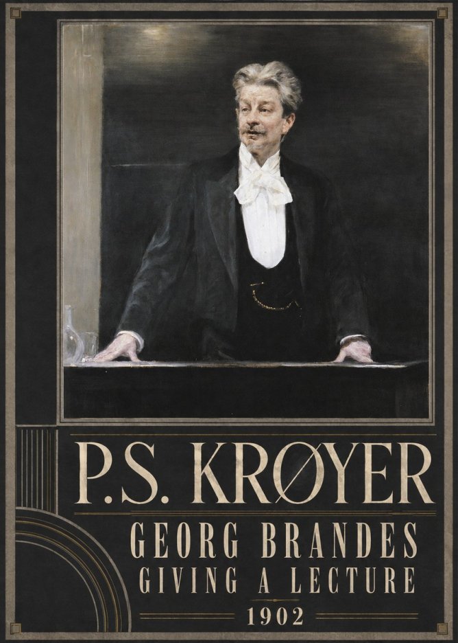 P.S. Krøyer Georg Brandes Giving a Lecture No3 - Juliste