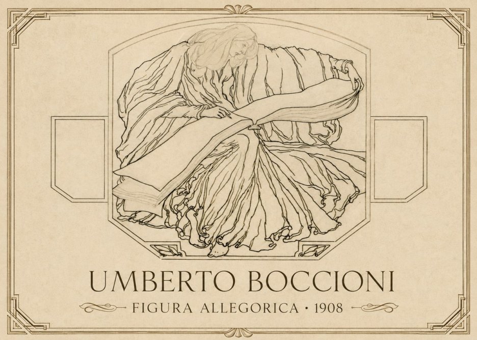 Umberto Boccioni Figura Allegorica No1 - Juliste