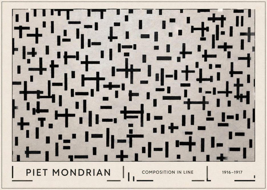 Piet Mondrian Composition in Line No1 - Juliste