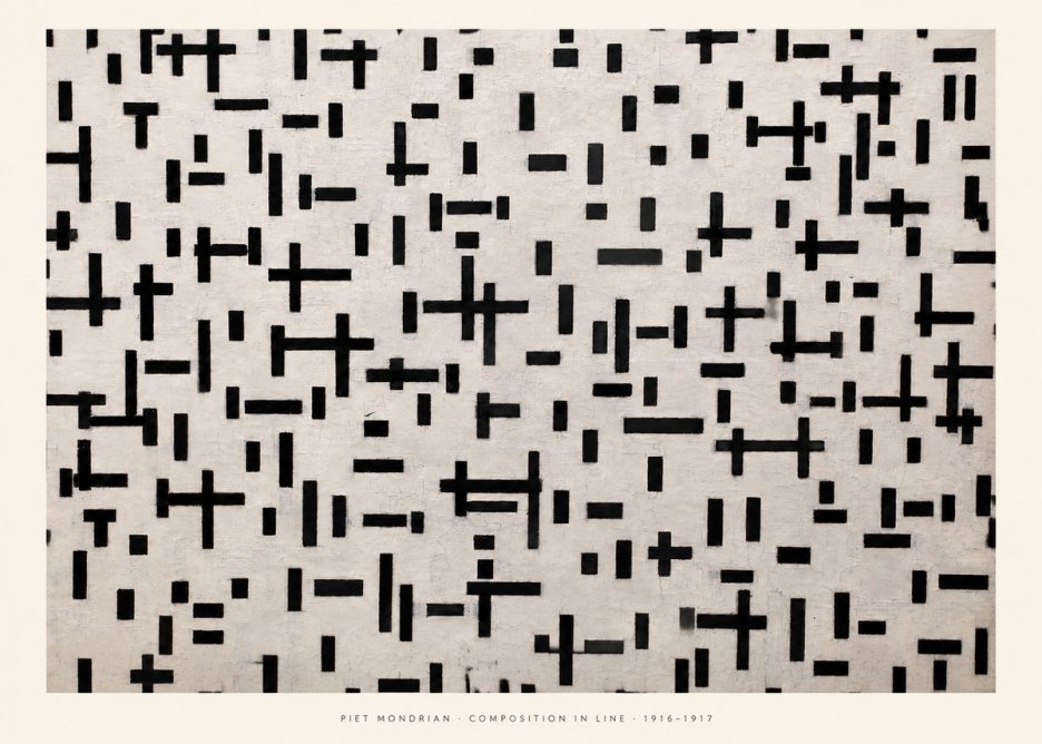 Piet Mondrian Composition in Line No5 - Juliste