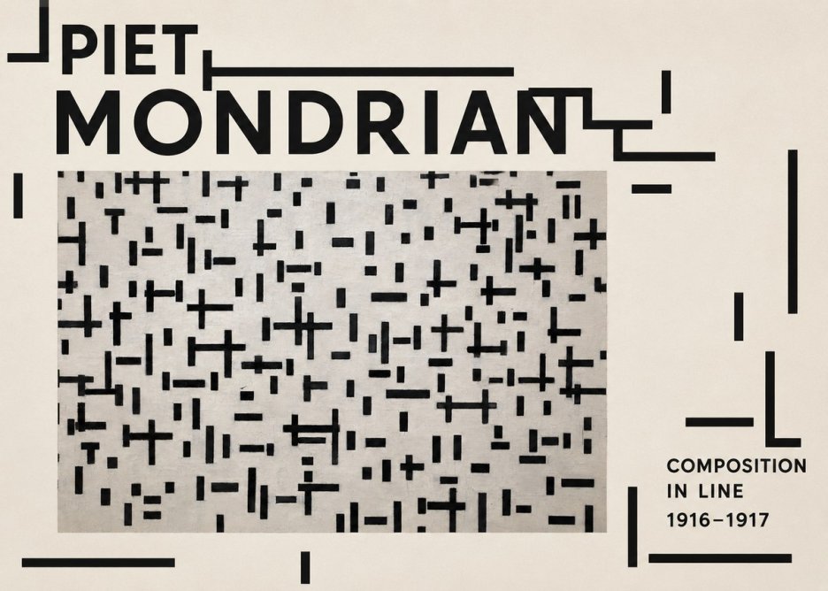 Piet Mondrian Composition in Line No6 - Juliste