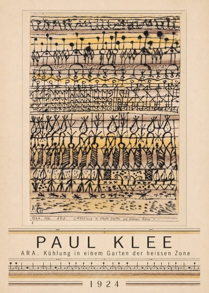 Paul Klee Ara. Kühlung in Einem Garten Der Heissen Zone No1 - Juliste