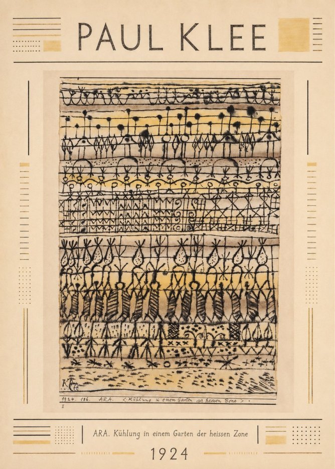 Paul Klee Ara. Kühlung in Einem Garten Der Heissen Zone No2 - Juliste