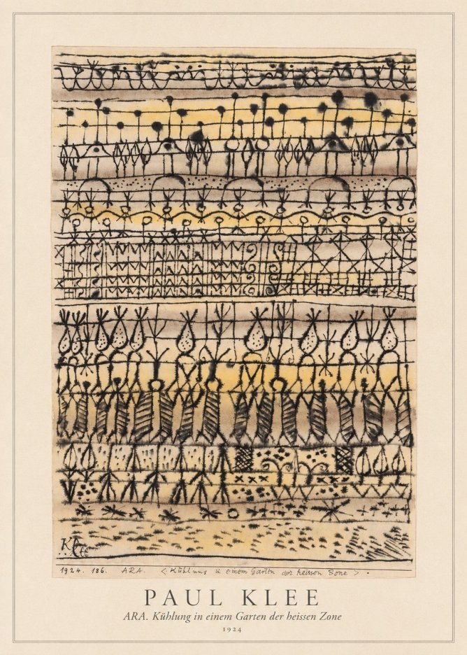 Paul Klee Ara. Kühlung in Einem Garten Der Heissen Zone No4 - Juliste