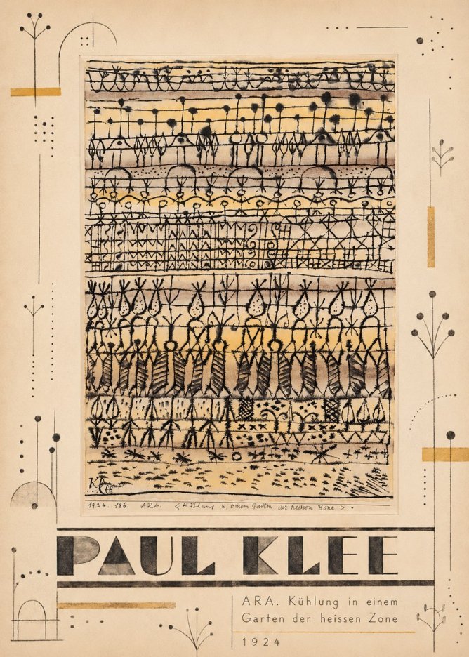 Paul Klee Ara. Kühlung in Einem Garten Der Heissen Zone No5 - Juliste