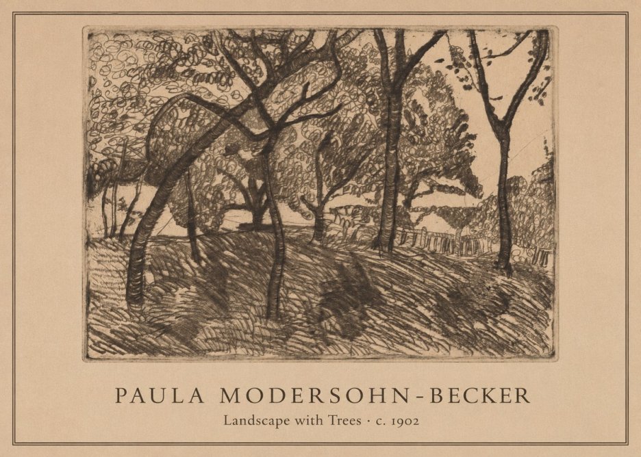 Paula Modersohn-Becker Landscape with Trees No1 - Juliste