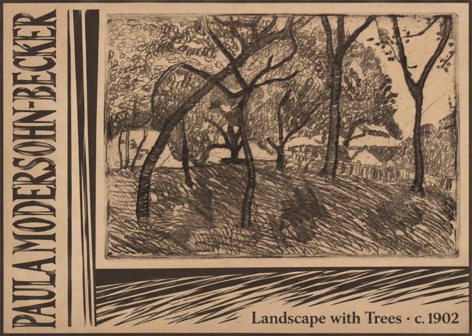 Paula Modersohn-Becker Landscape with Trees No3 - Juliste
