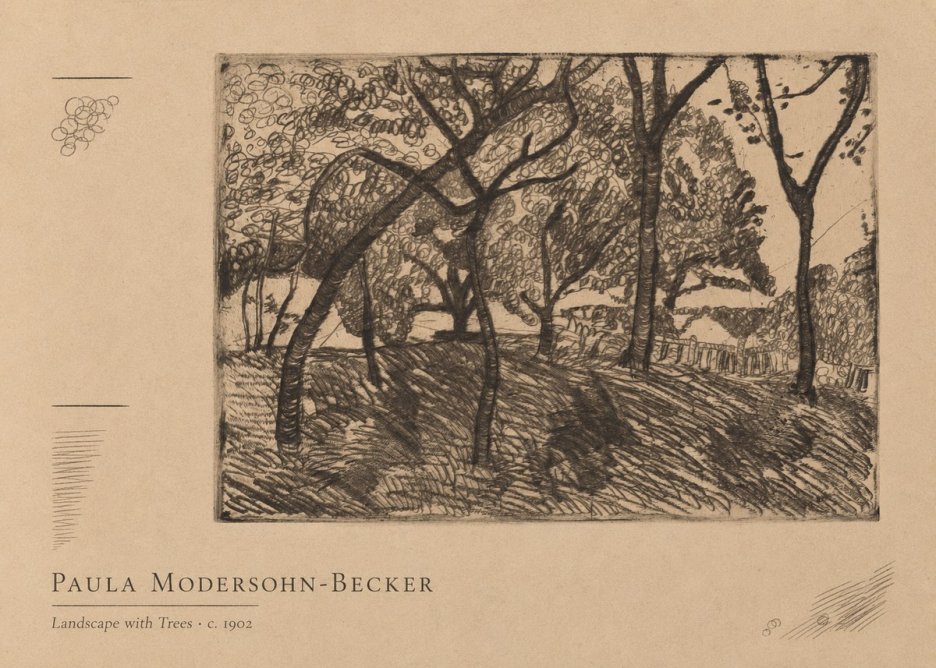 Paula Modersohn-Becker Landscape with Trees No4 - Juliste