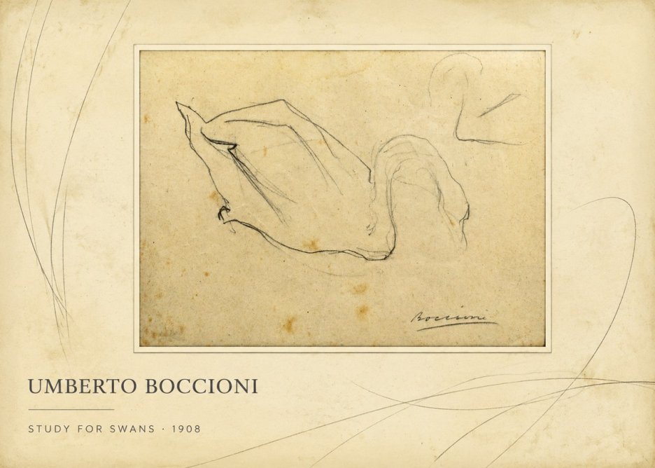 Umberto Boccioni Study for Swans No2 - Juliste