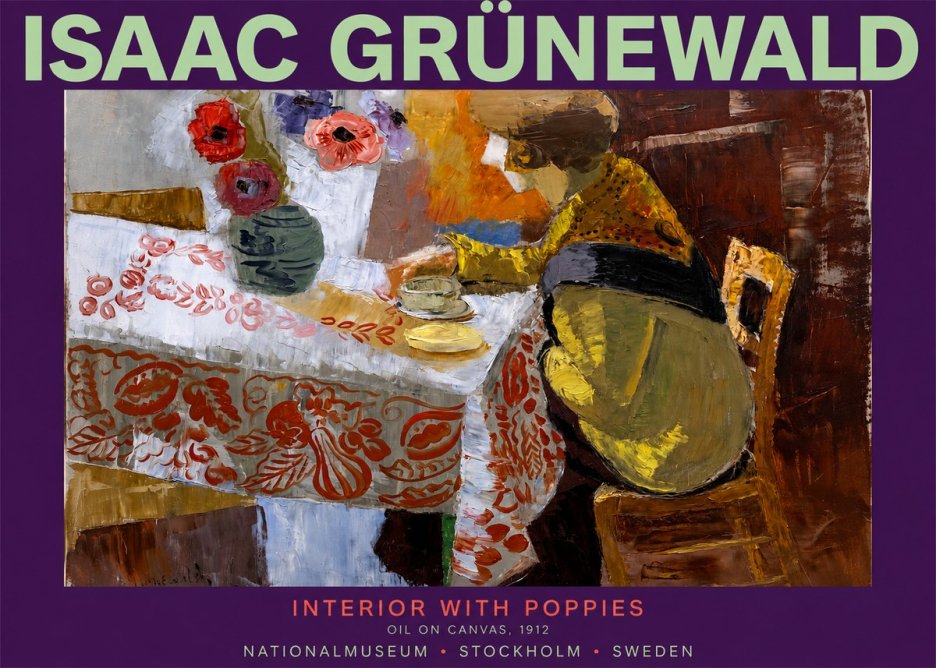 Isaac Grünewald Interior with Poppies No2 - Juliste