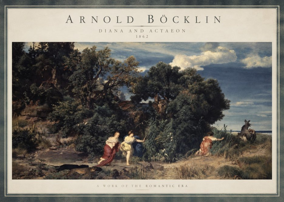 Arnold Böcklin Dianas Jagd No4 - Juliste