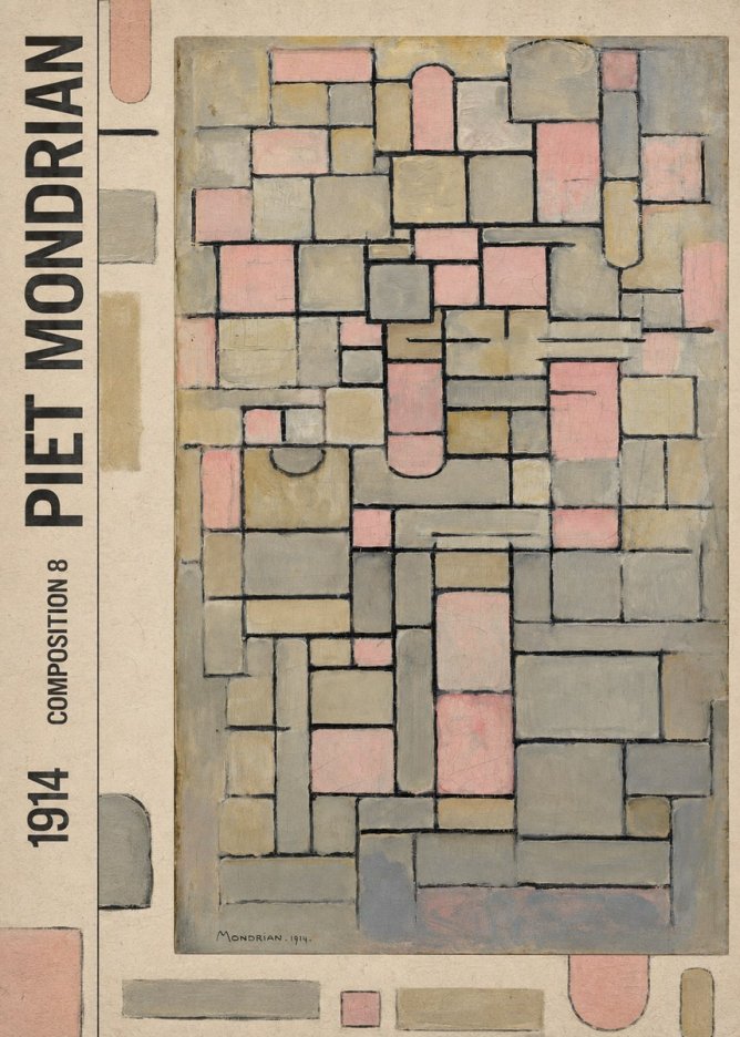 Piet Mondrian Composition 8 No5 - Juliste