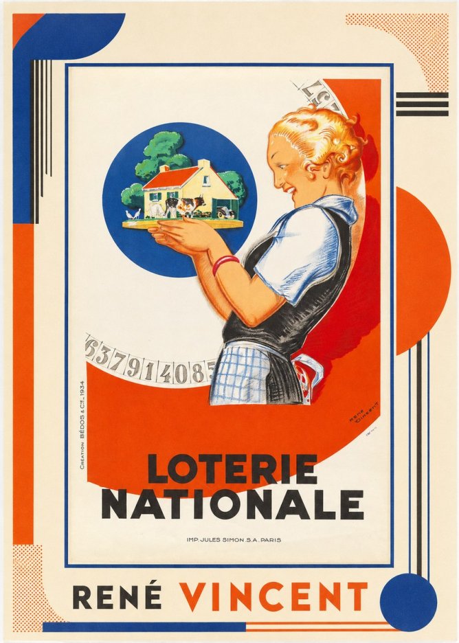 René Vincent Lotterie Nationale No1 - Juliste