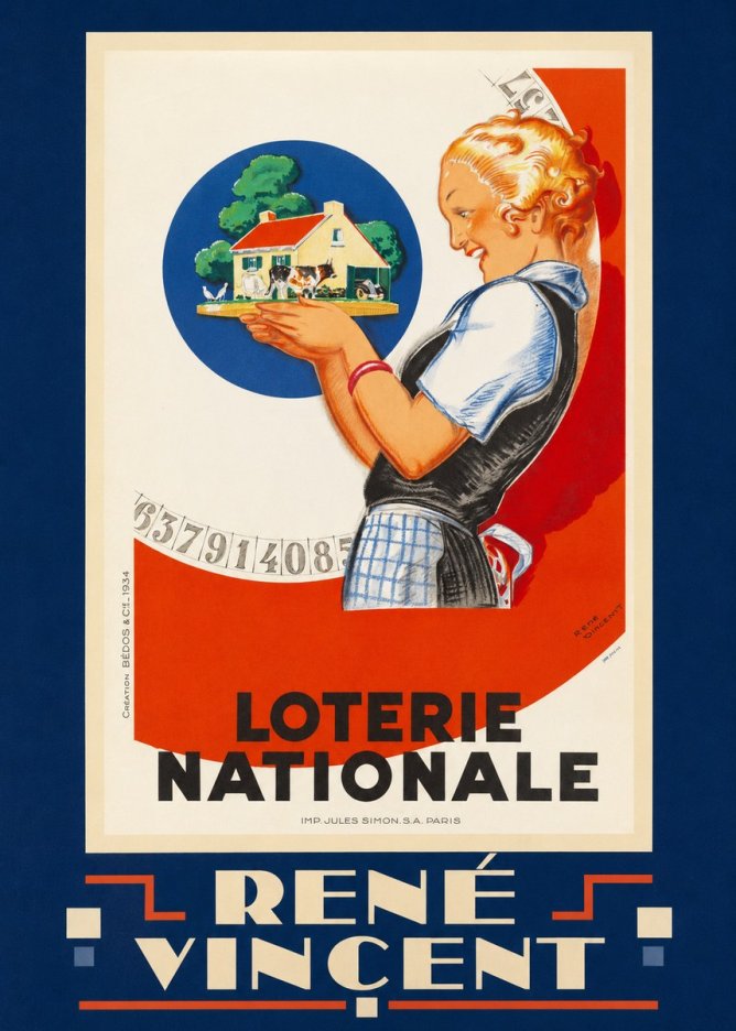 René Vincent Lotterie Nationale No4 - Juliste