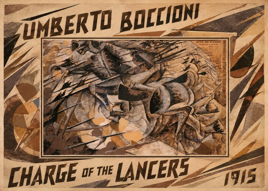 Umberto Boccioni Charge of the Lancers No1 - Juliste
