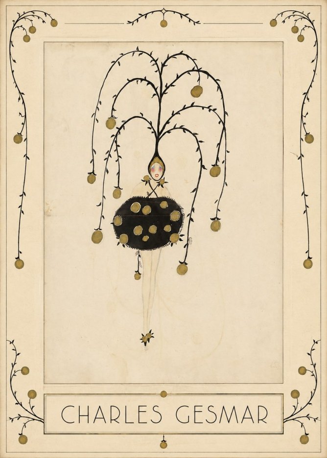 Charles Gesmar Figure with Hanging Orbs No1 - Juliste