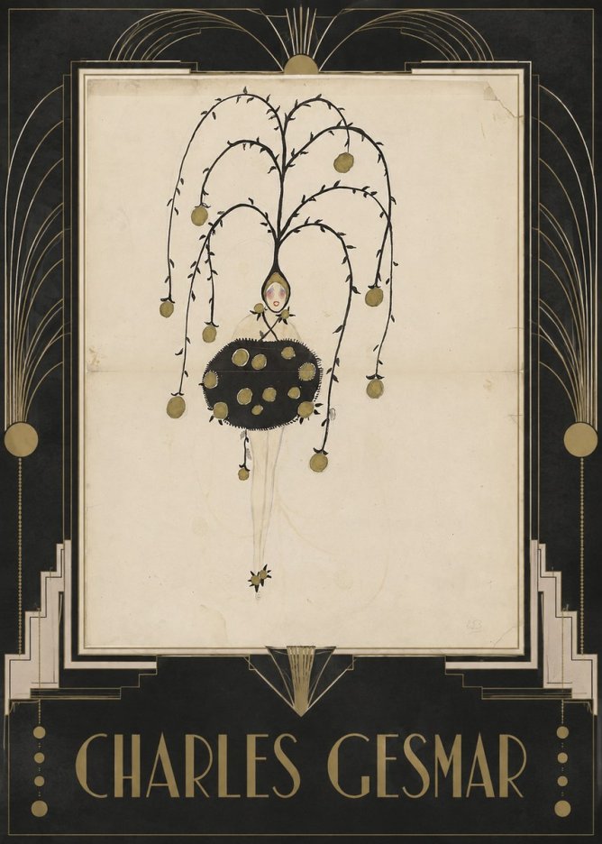 Charles Gesmar Figure with Hanging Orbs No2 - Juliste