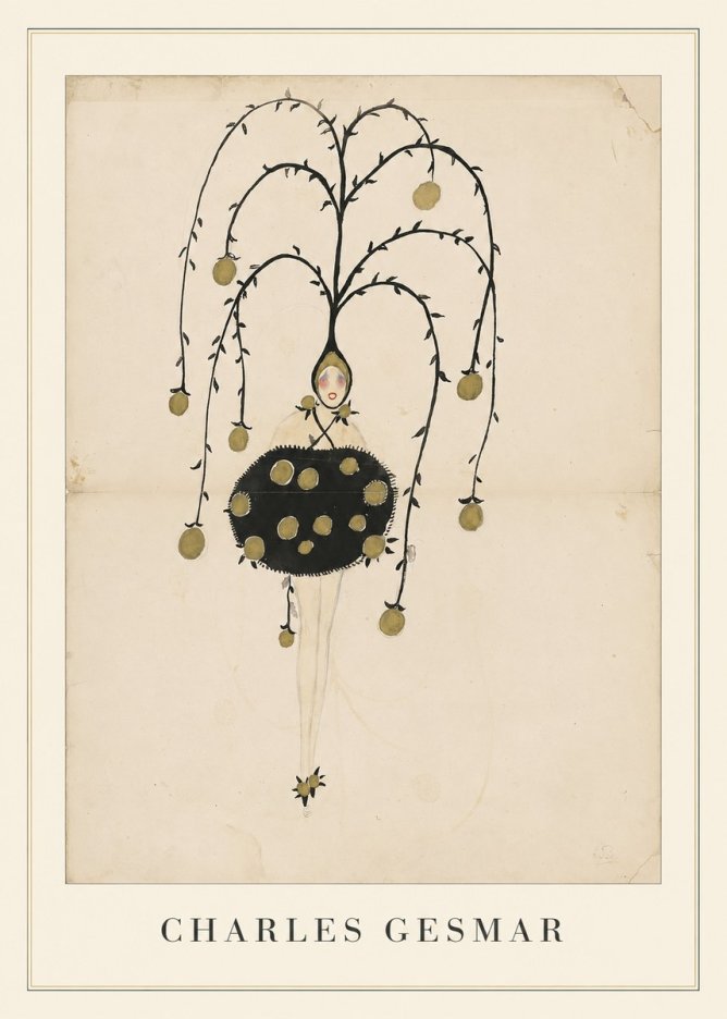 Charles Gesmar Figure with Hanging Orbs No4 - Juliste
