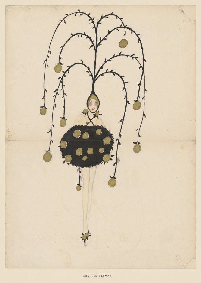 Charles Gesmar Figure with Hanging Orbs No5 - Juliste