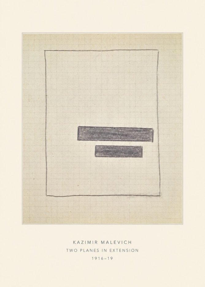 Kazimir Malevich Two Planes in Extension No4 - Juliste