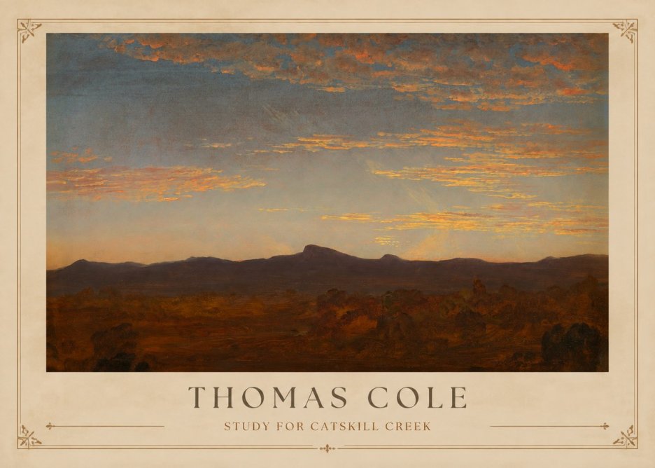 Thomas Cole Study for Catskill Creek II No1 - Juliste