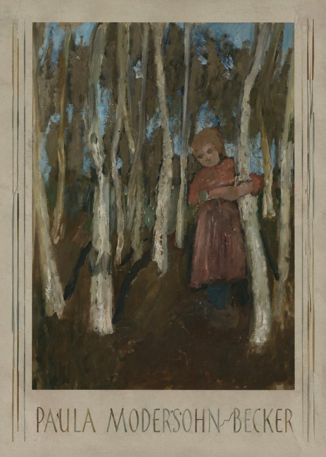 Paula Modersohn-Becker Girl in a Birch Forest No1 - Juliste