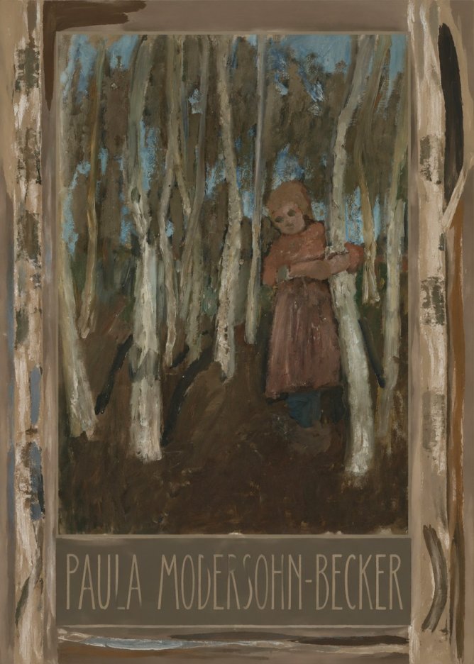 Paula Modersohn-Becker Girl in a Birch Forest No4 - Juliste