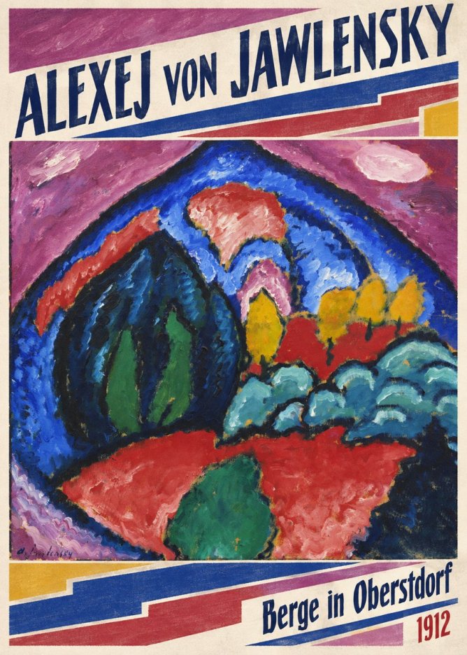 Alexej von Jawlensky Berge in Oberstdorf No6 - Juliste
