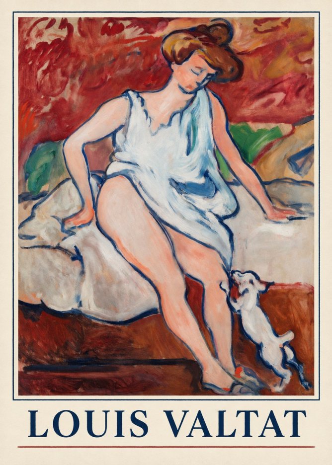 Louis Valtat Woman with a Dog No2 - Juliste