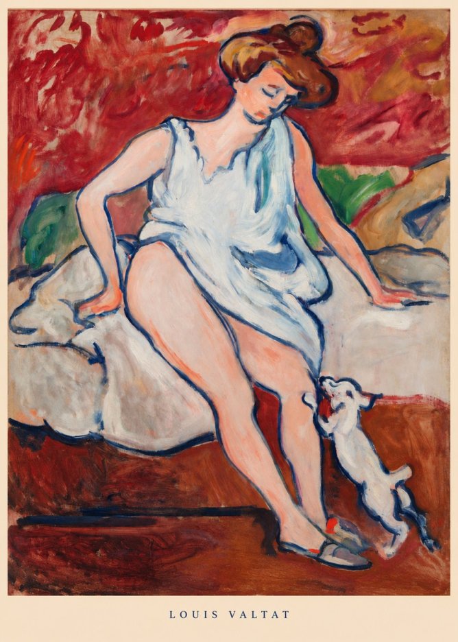 Louis Valtat Woman with a Dog No5 - Juliste