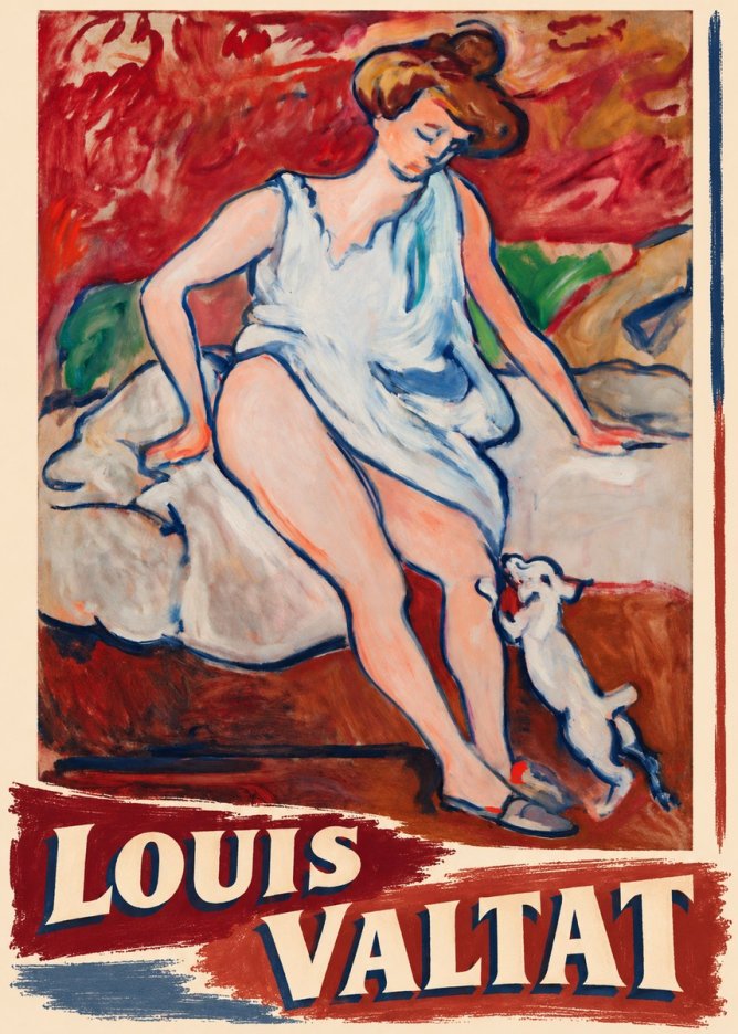 Louis Valtat Woman with a Dog No6 - Juliste