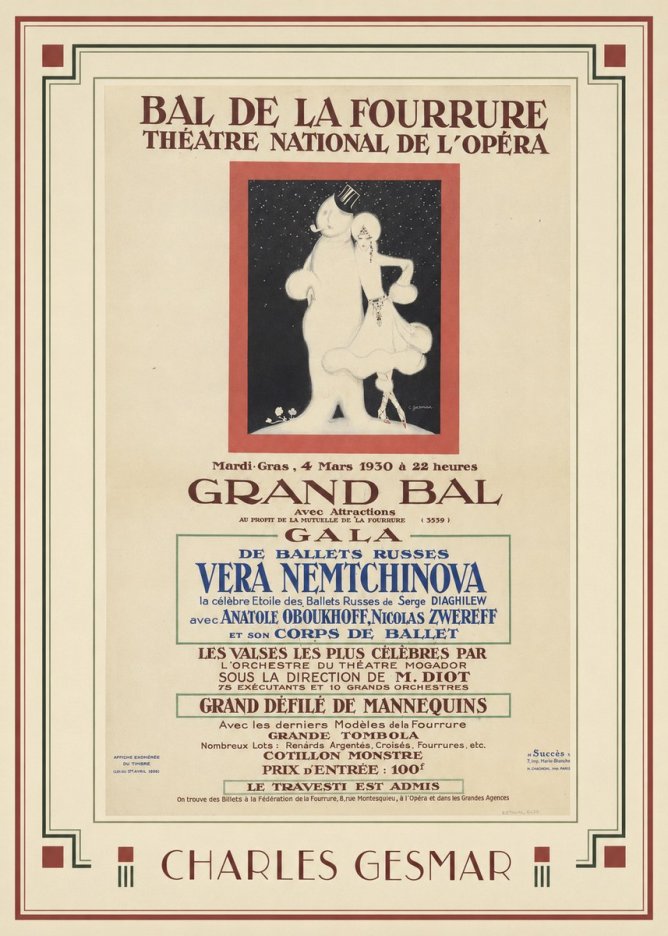 Charles Gesmar Bal De La Fourrure III No1 - Juliste