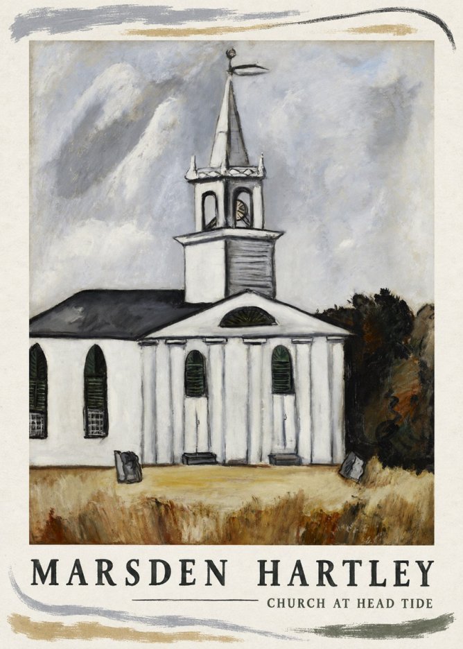 Marsden Hartley Church at Head Tide No4 - Juliste