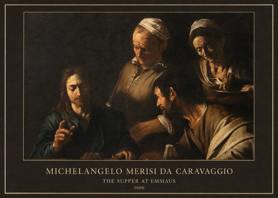 Michelangelo Merisi da Caravaggio The Supper at Emmaus I No4 - Juliste