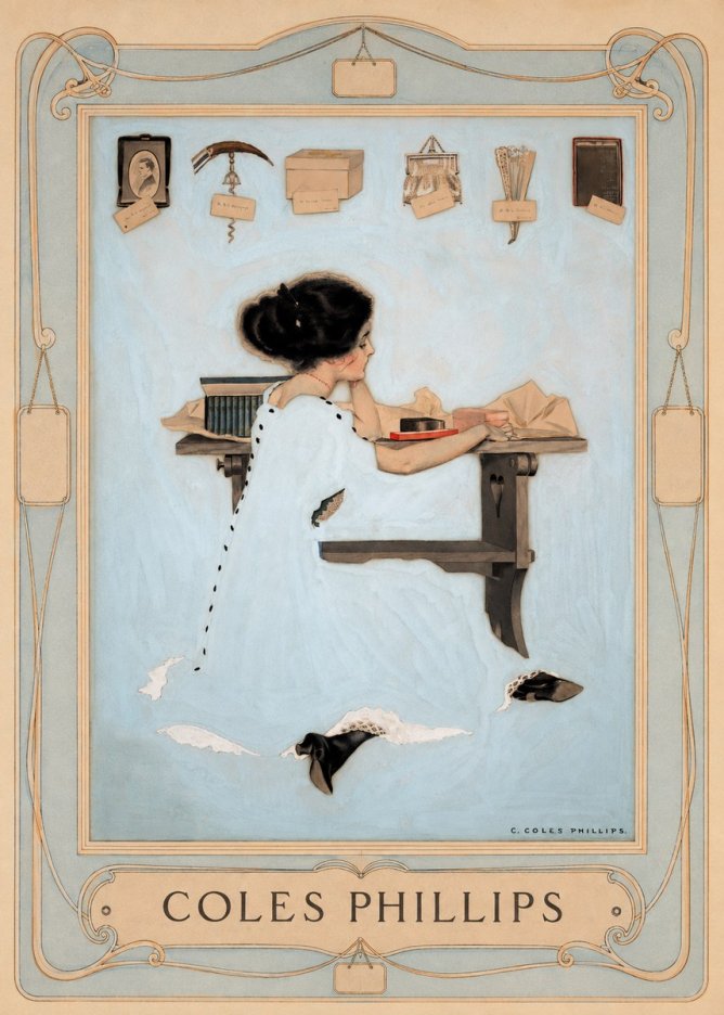 Coles Phillips Thinking of Him No5 - Juliste