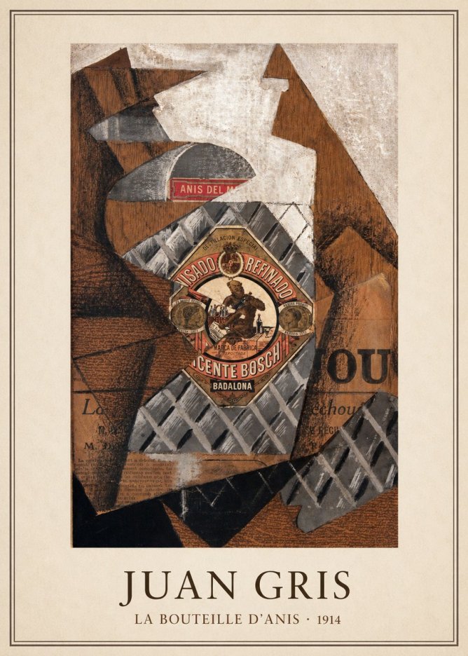 Juan Gris La Bouteille D'anis - 1914 No3 - Juliste