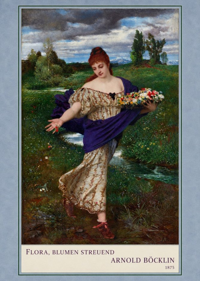Arnold Böcklin Flora, Blumen Streuend II No3 - Juliste