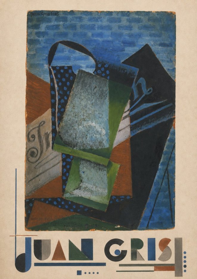 Juan Gris Still Life with Fruit Bowl and Bottle No3 - Juliste