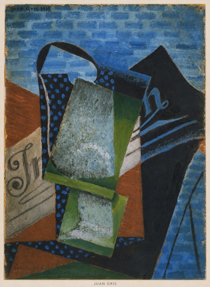 Juan Gris Still Life with Fruit Bowl and Bottle No5 - Juliste